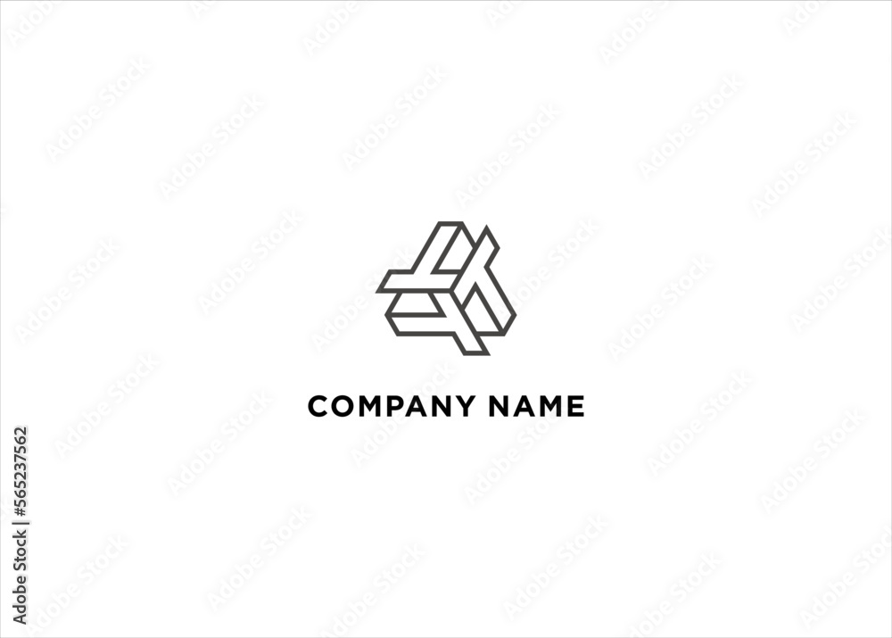 Minimalist logo design three letter t form a triangle