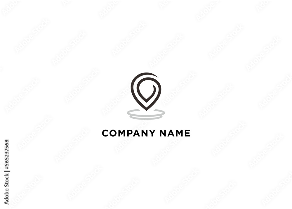 Modern location pin logo for map or technology logo Modern location pin logo for map or technology logo