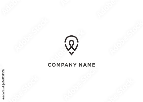 Letter w pin location logo design for your company or business