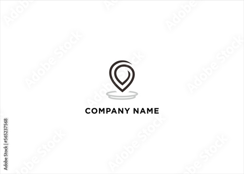 Modern location pin logo for map or technology logo