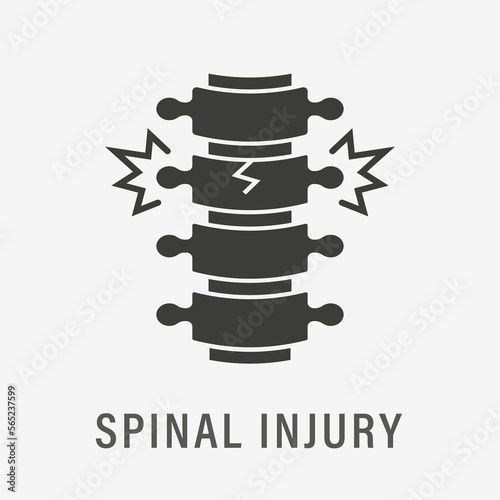 Spinal injury icon on white background. Vector illustration.