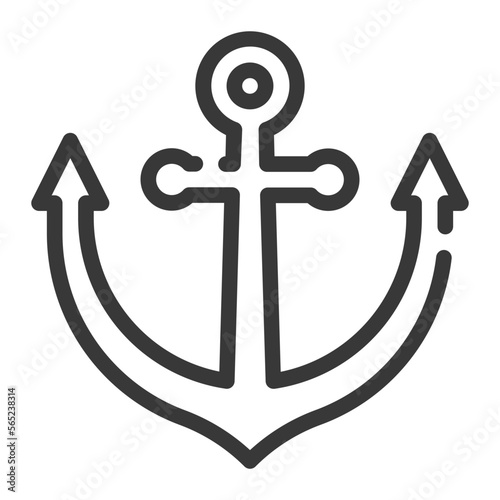 Fototapeta anchor line icon