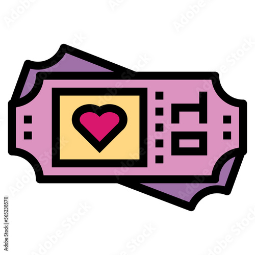 ticket filled outline icon style