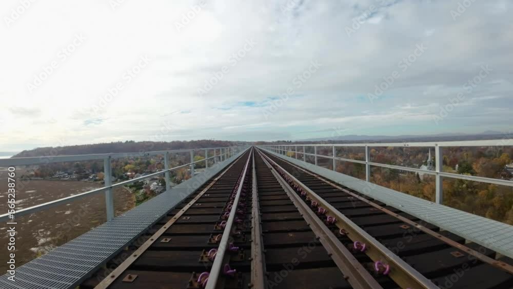FPV drone following railroad bridge and going under it 2 FPV drone following railroad bridge and going under it 2
