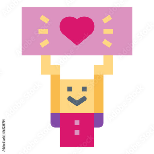 admiration flat icon style