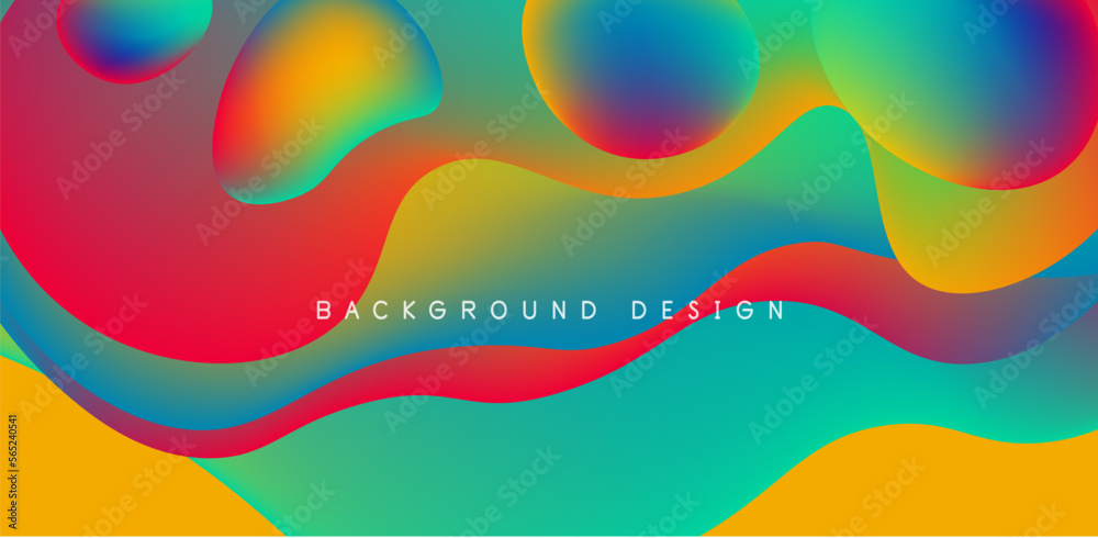 Abstract background fluid bubbles and wave elements. Template for covers, templates, flyers, placards, brochures, banners Abstract background fluid bubbles and wave elements. Template for covers, templates, flyers, placards, brochures, banners