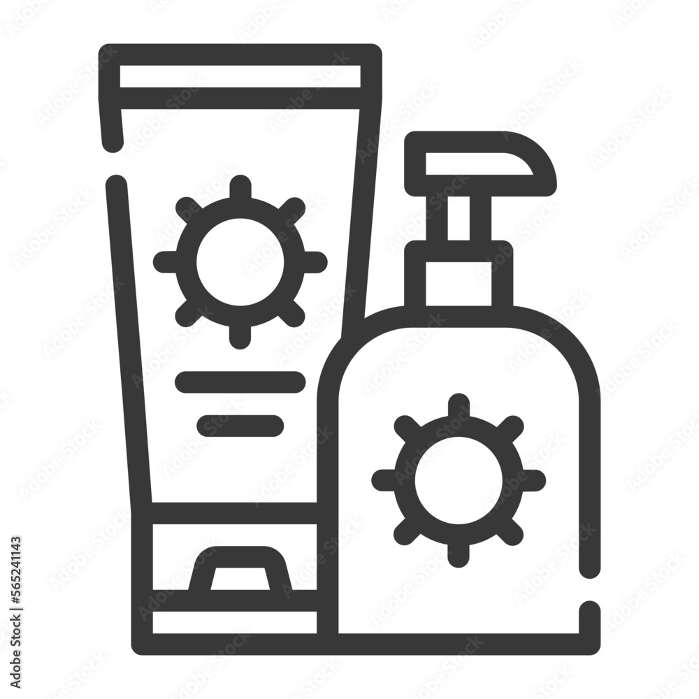 sun cream line icon sun cream line icon