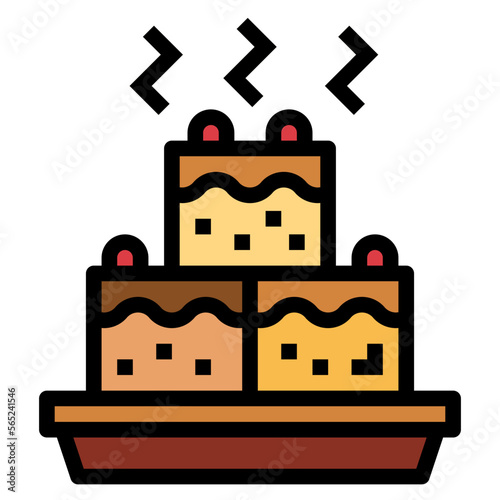 brownie filled outline icon style