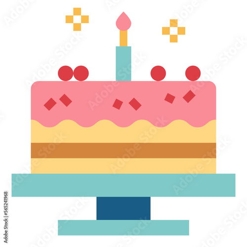 birthday flat icon style