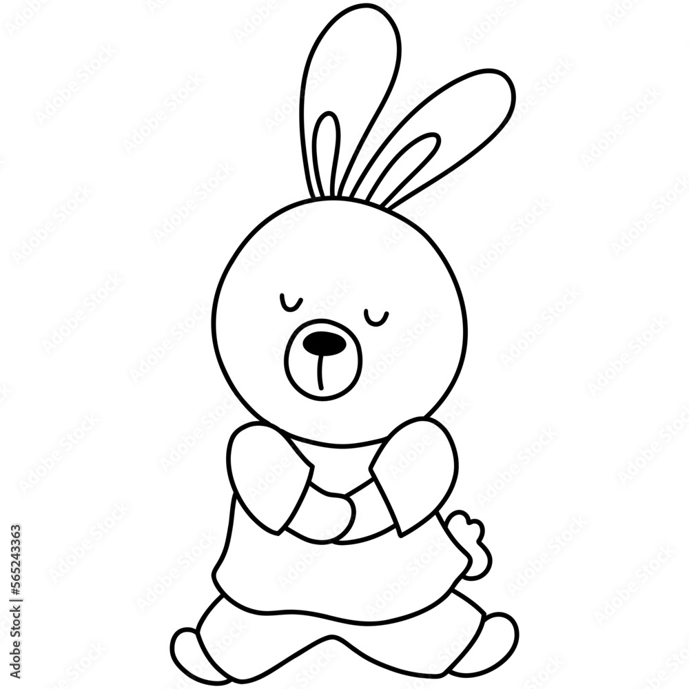 Fototapeta premium Cute Easter Egg, Bunny Easter Hunt Egg, Easter Elements