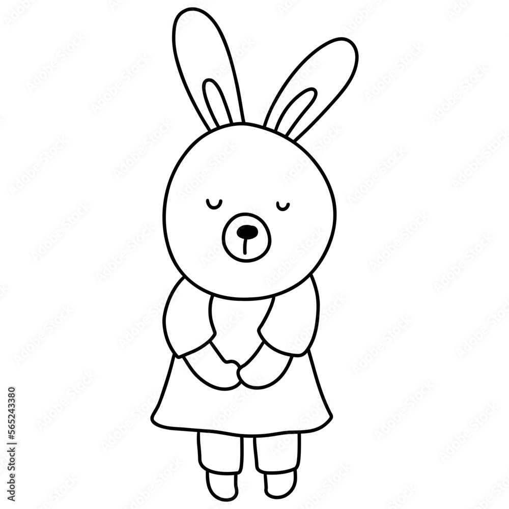 Naklejka premium Cute Easter Egg, Bunny Easter Hunt Egg, Easter Elements