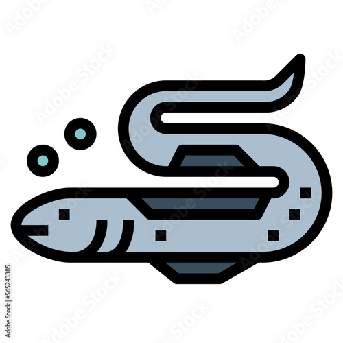 Eel filled outline icon style