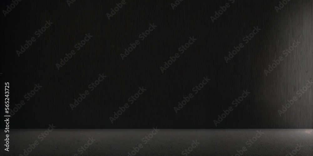 Dark black backdrop background for text, logo, product presentation. Generative AI Dark black backdrop background for text, logo, product presentation. Generative AI