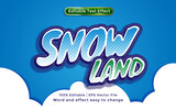Snow land text, 3D style Editable Text Effect