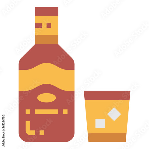 whiskey flat icon style