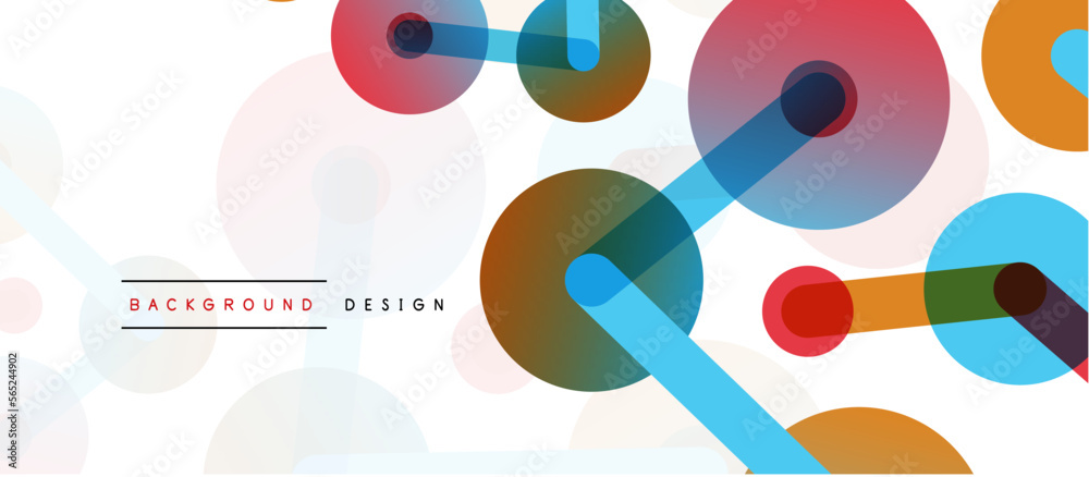 Abstract background. Round dots connected by lines. Trendy techno business template for wallpaper, banner, background or landing Abstract background. Round dots connected by lines. Trendy techno business template for wallpaper, banner, background or landing