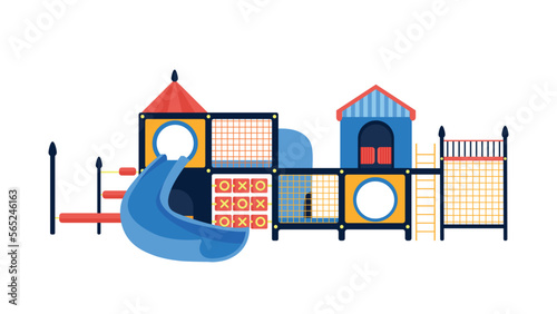 Children's playroom with labyrinths and a slide