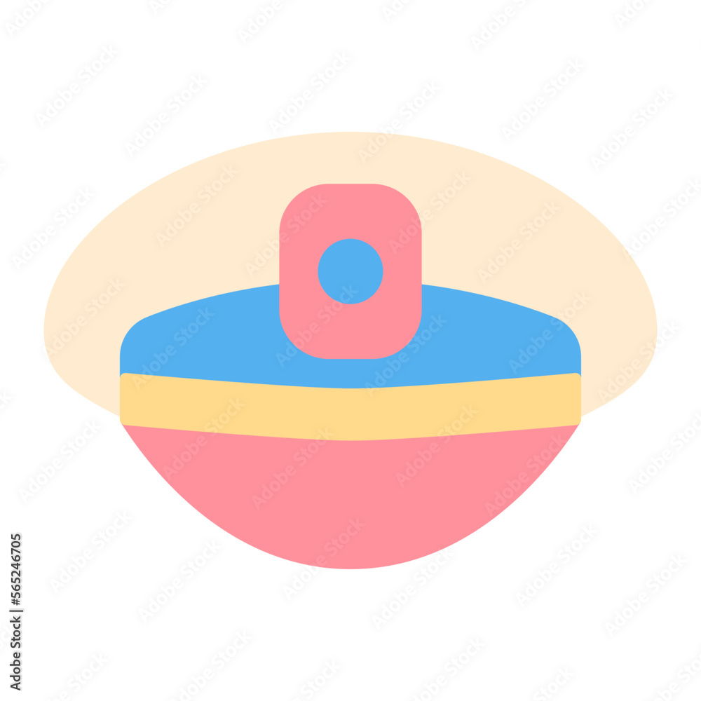 Captain's cap, ship captain's headdress - icon, illustration on white background, flat color style Captain's cap, ship captain's headdress - icon, illustration on white background, flat color style