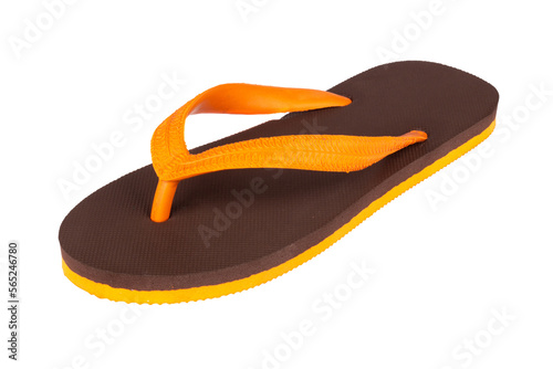 sandals  flip flops color brown orange isolated on white background