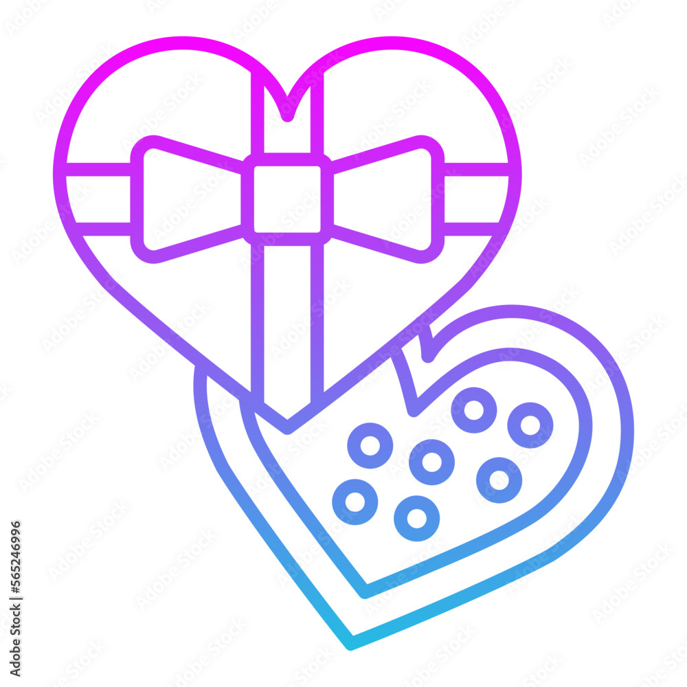 Chocolate Box Line Gradient Icon Chocolate Box Line Gradient Icon