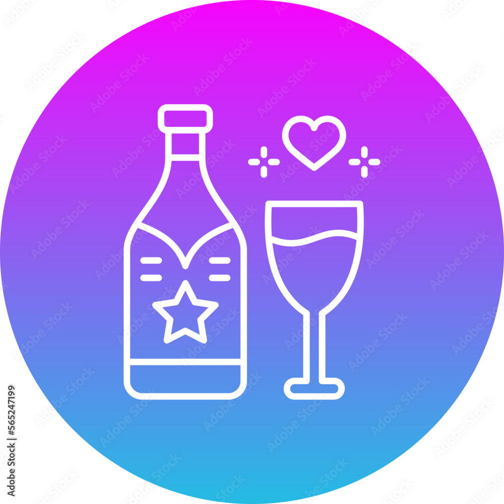 Champagne Gradient Circle Line Inverted Icon Champagne Gradient Circle Line Inverted Icon