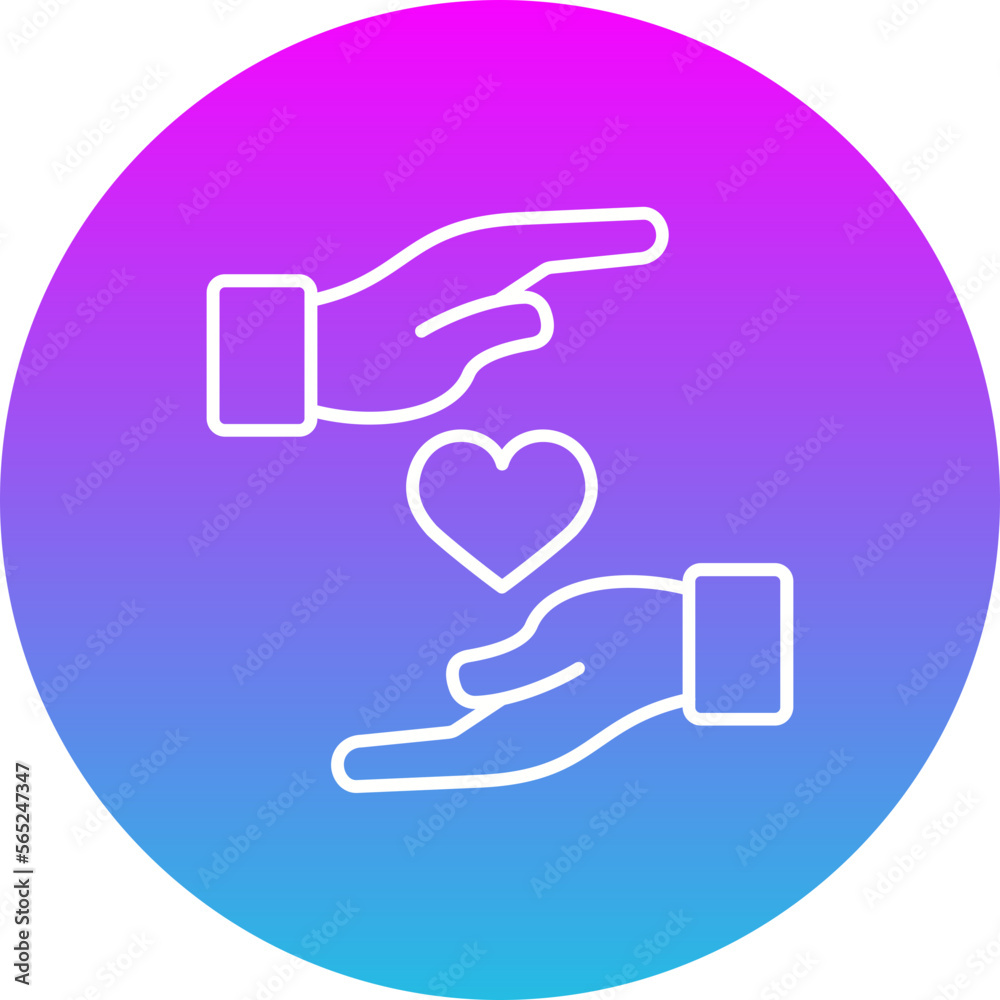 Care Gradient Circle Line Inverted Icon Care Gradient Circle Line Inverted Icon