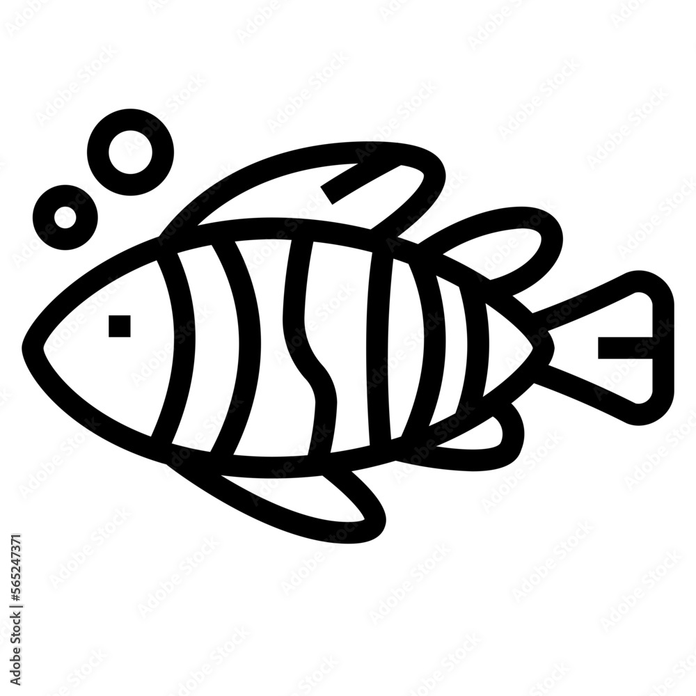 fish line icon style