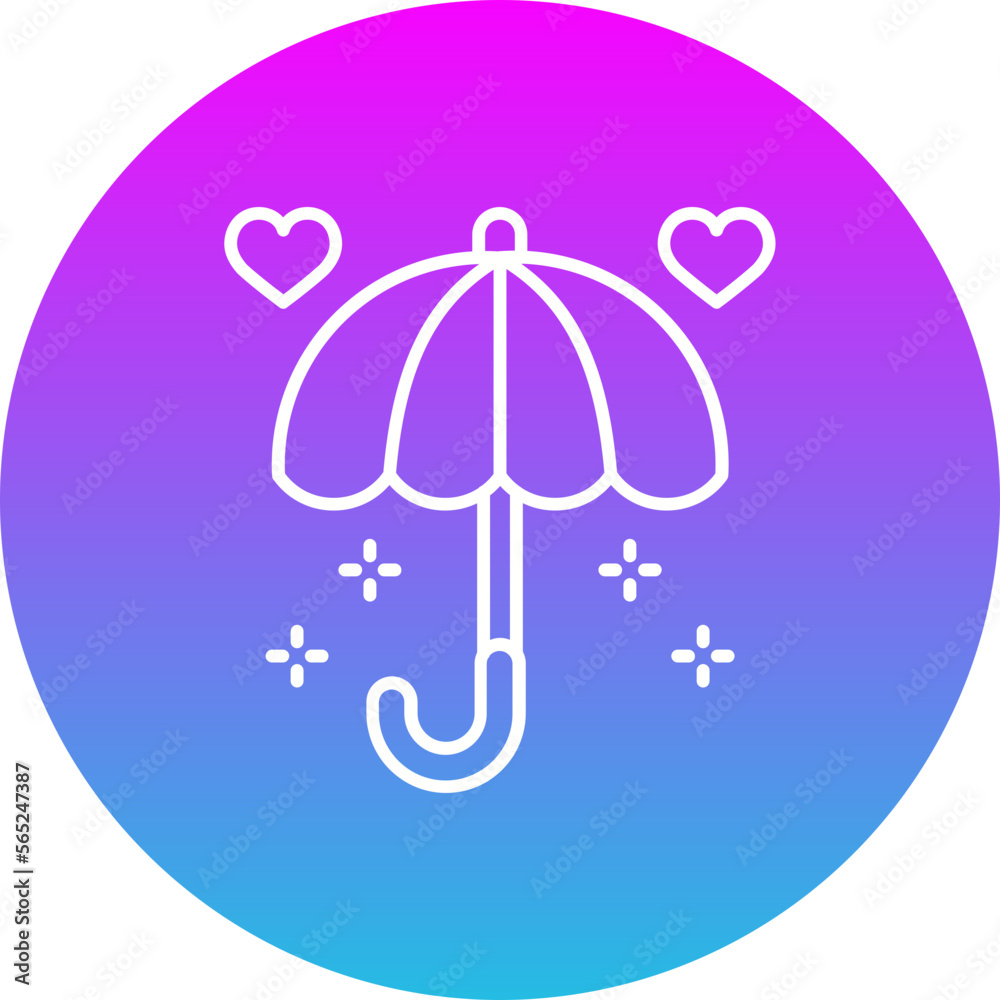 Umbrella Gradient Circle Line Inverted Icon Umbrella Gradient Circle Line Inverted Icon