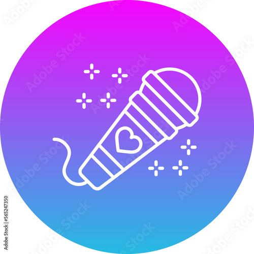 Microphone Gradient Circle Line Inverted Icon