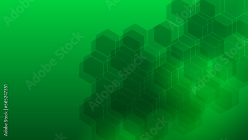 Modern abstract stripes background with green hexagons. Can be used in cover design, book design, website background.