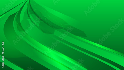 Modern abstract stripes background with green hexagons. Can be used in cover design, book design, website background.