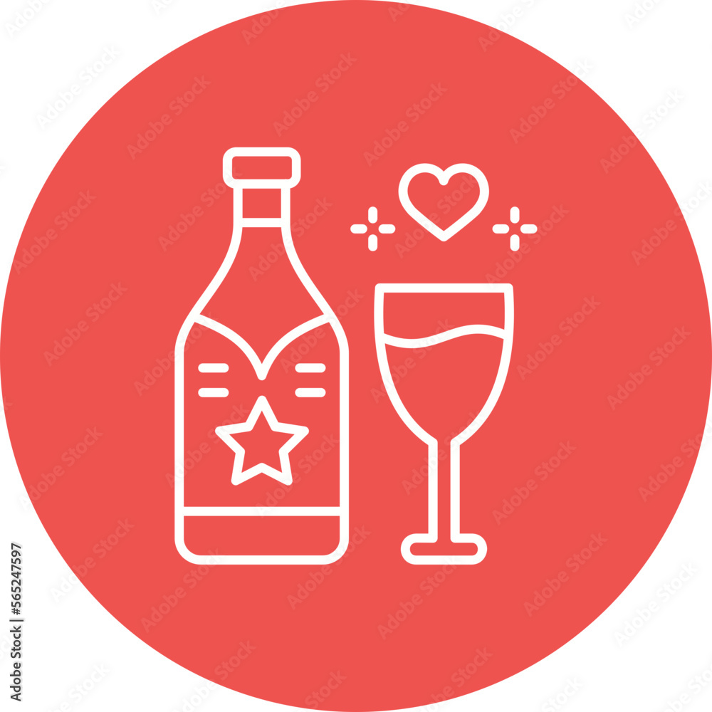 Champagne Multicolor Circle Line Inverted Icon Champagne Multicolor Circle Line Inverted Icon