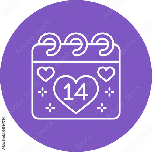 Valentines Day Multicolor Circle Line Inverted Icon