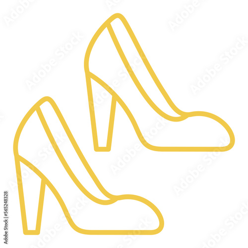 High Heels Multicolor Line Icon