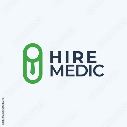 hire medic - pharmaceutical medical health care hiring logo - workforce logo