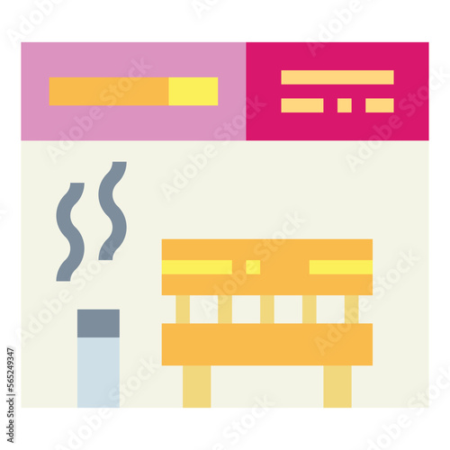 smoking room flat icon style
