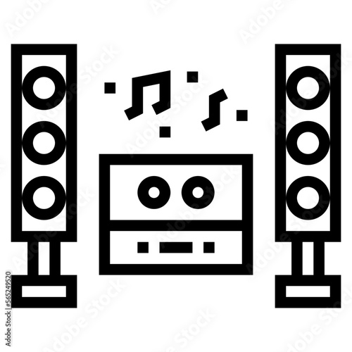 home theater line icon style