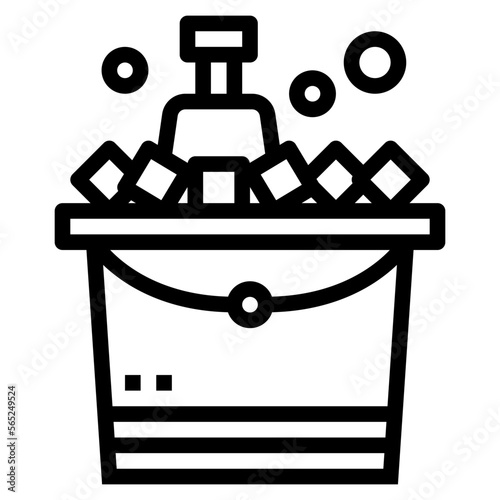 ice bucket line icon style