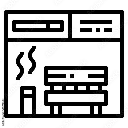 smoking room line icon style