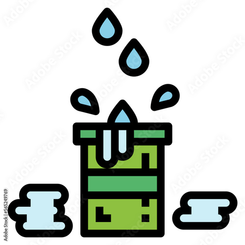 bucket filled outline icon style