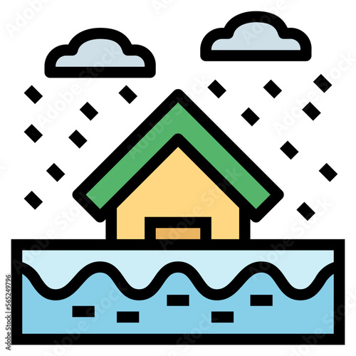 flood filled outline icon style