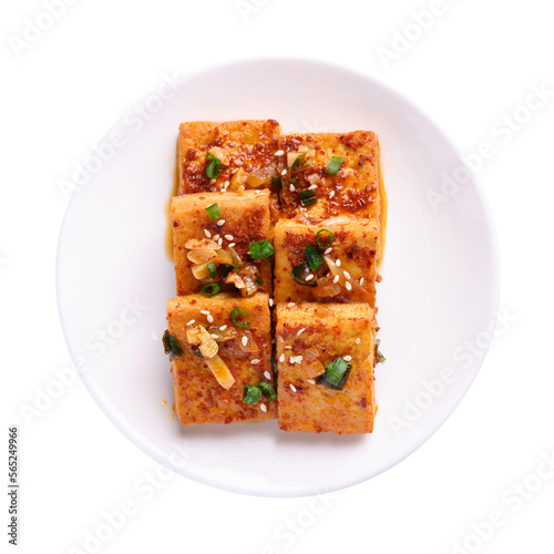 Spicy braised tofu (Dubu Jorim), Korean side dish