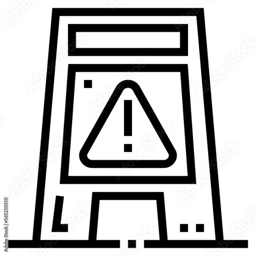 wet floor line icon style