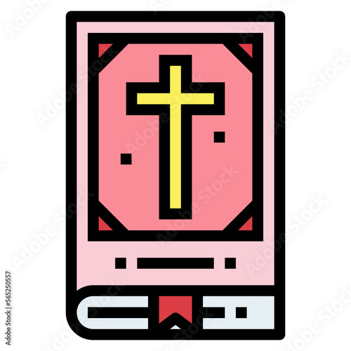 bible filled outline icon style