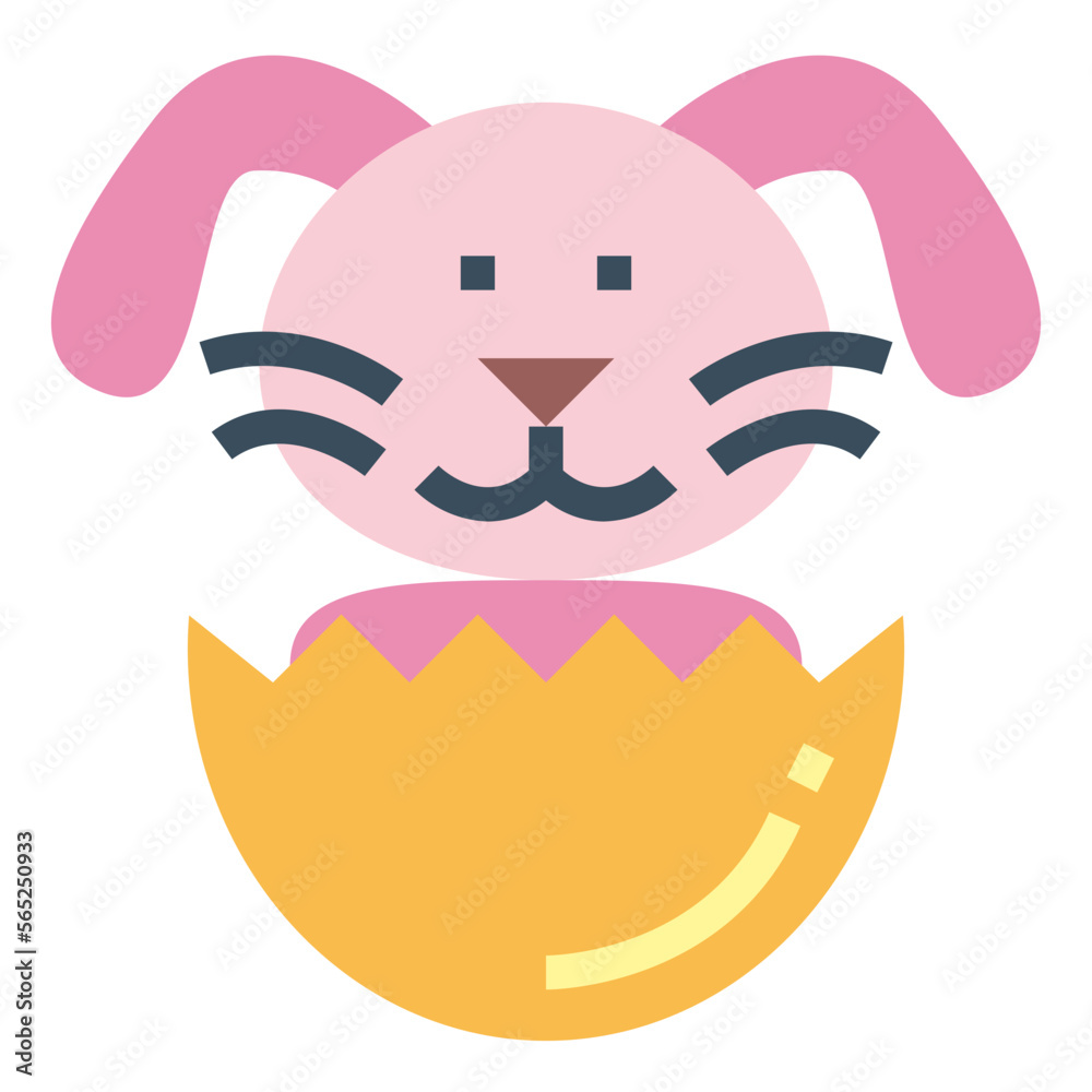 easter bunny flat icon style easter bunny flat icon style