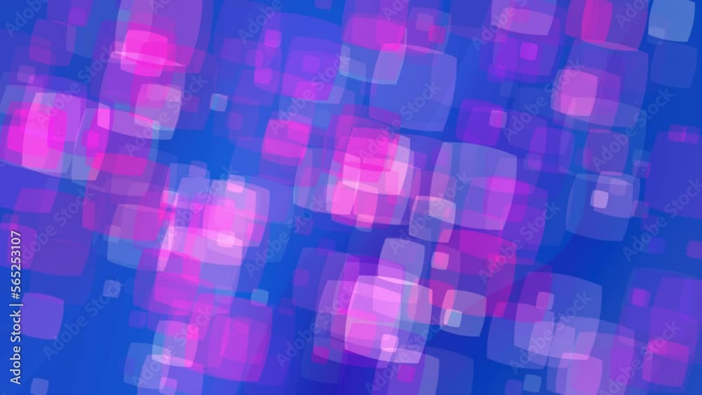 Pink white tile motion in blue background. 4k resolution 2D backdrop