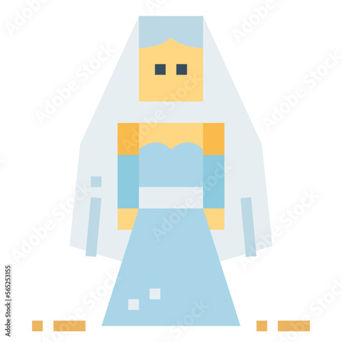 bride flat icon style