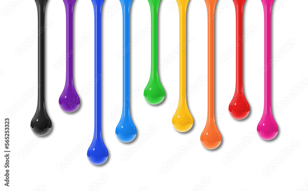Colorful ink drops on transparent background Colorful ink drops on transparent background