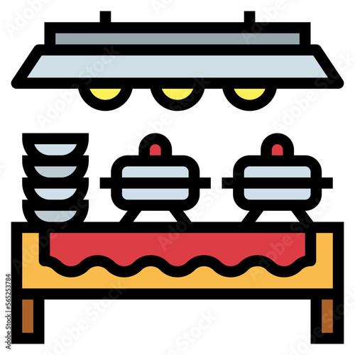 buffet filled outline icon style