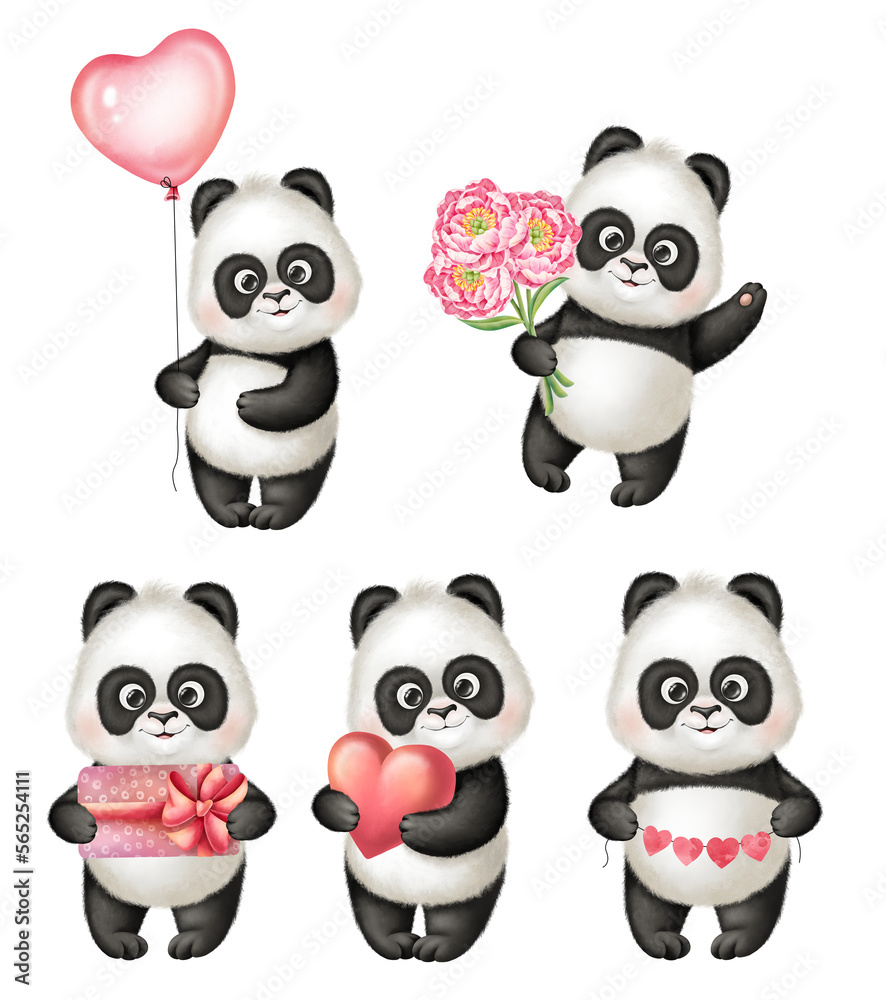 Panda clipart set Panda clipart set